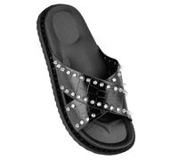 A2Z Womens Crossover Strap Slidder with Stud - Slider LDS AZ32269 Black 5 UK