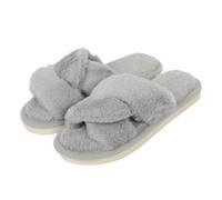 A2Z Womens Ladies Soft Plush Cross Band Slippers All Season Open Toe - Slipper Fur Luxe 7/8 UK