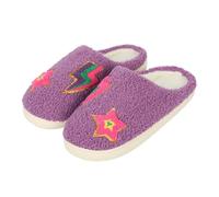 A2Z Womens Ladies Soft Plush Slippers Lilac Lightning Star Design Warm Fleece Lined Indoor - Slipper Twinkle Lilac 5/6 UK