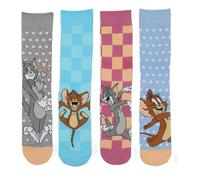A2Z Womens Socks Pack Of 4 Officially Licensed Tom Jerry Socks Stylish Durable Soft Feel Comfortable For Daily Footwear Ladies Socks Lightweight Festive Fun Ankle Character Socks Perfect for Playtime