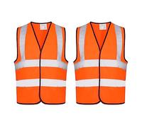 a2z workwear Pack of 2 Hi Vis Vest High Visibility waistcoat Safety Security Work Wear Vest Executive Velcro (Orange, 4XL)