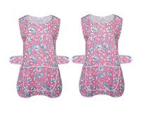 a2z workwear Packof 2 Ladies Womens Tabard Floral Home Work Tabards Overall Kitchen Cleaning Apron One Big Pocket (Pink/Pack of 2, 3XL)