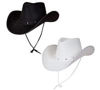 1 X Texan Cowboy Black Hat + 1 x Texan Cowboy White Hat - Adult Accessory Set
