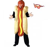 A2ZFD Adult Giant Hotdog Costume + Sausage Glasses One Size : Unisex Stag Night Food Funny Novelty Fancy Dress