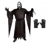 A2ZFD Adult Mens Plus Size Official Scream Ghost Face® Costume + Black Gloves : Halloween Fancy Dress … (2756WC CS)