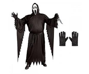 A2ZFD Adult Mens Plus Size Official Scream Ghost Face® Costume + Black Gloves : Halloween Fancy Dress … (2756WC CS)