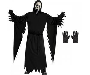 A2ZFD Adult Officially Licensed Scream AGED Ghostface One Size Costume + Black Gloves : Mens Womens Halloween Horror Film Fancy Dress Outfit