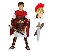 A2ZFD Boys Roman Centurion Gladiator Sparticus Fancy Dress COSTUME + ROMAN HELMET (FABRIC) + SWORD - Size: 8 - 10 years