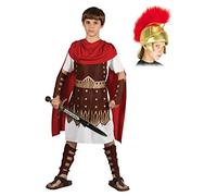 A2ZFD Boys Roman Centurion Gladiator Sparticus Fancy Dress COSTUME + ROMAN HELMET (SOFT FABRIC): Size: 8 - 10 years