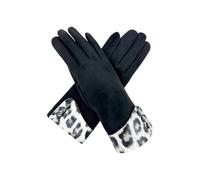 A2ZUKFASHION New Ladies Leopard Print Cuff & Buttons Detail Gloves Women Plain SolidWarm Gloves UK