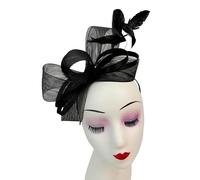 A2ZUKFASHION Women Feather Looped Fascinator Headband Clip Alice Band Woven Wedding Royal Ascot Ladies Races