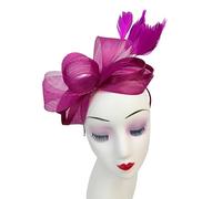 A2ZUKFASHION Women Feather Looped Fascinator Headband Clip Alice Band Woven Wedding Royal Ascot Ladies Races
