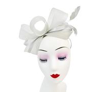 A2ZUKFASHION Women Feather Looped Fascinator Headband Clip Alice Band Woven Wedding Royal Ascot Ladies Races