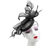 A2ZUKFASHION Women Pillbox Bow Fascinator Headband & Clip Wedding Fascinator Races Royal Ascot