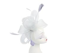 A2ZUKFASHION Women's Mesh Net Flower Feathers Fascinator Woven Headband Clip Hat Ladies Wedding Royal Races