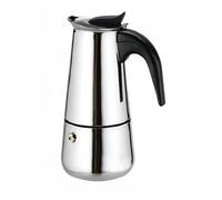 A2ZWORLD Stainless Steel Coffee Maker, Silver Colour, Anti-Scald Handle, Compatible with Electric and Gas Stoves, Non-Induction (9 Cups 22 x 11 cm)