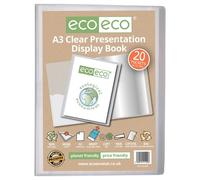 A3 50% Recycled Clear 20 Pocket Presentation Display Book (1)