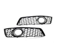 A3 8P Left+Right Honeycomb Mesh Style Car Front Fog Light Cover Grille Grill 2009-2013(Chrome Silver)