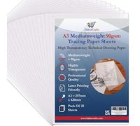 A3 90gsm Tracing Paper Sheets Printable Tracing Paper Acid Free High Transparency Technical Drawing Paper for Drawing Sketching Dressmaking 297 X 420mm (A3 Size - 90gsm Mediumweight - 50 Sheets)