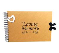 A3/A4/A5, in Loving Memory Condolence Book, Card Pages, Photo Album, Scrapbook, Memory Keepsake, Landscape (A4 (White Pages))