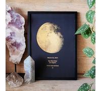 A3/A4 Custom Foil Moon Phase Print by Date, Personalised Copper, Gold or Rose Gold Foil, Sky on Anniversary, Birthday, Wedding, Occasion (A3)