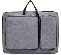 A3 Art Portfolio Case Folder Waterproof Canvas Artwork Storage Portable Drawing Board Backpack Artist Portfolio Carrying Tote Bag Large Drawing Painting Pads Case Artist Organizer for Women Men,Grey