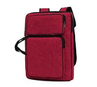 A3 Art Portfolio Case - Portable Drawing Board Bag - Waterproof Artwork Carry Case - Artist Folder Case - Student Portfolio - Drawing & Painting Sketch Bag for Palette Paints, Brushes & Pencils (Red)