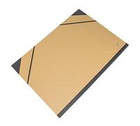 A3 Art Portfolio Elastic Strap Colour Card Folder Artists Paper Storage Case (Kraft Brown/Black)