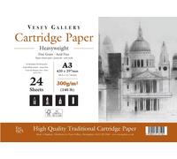 Daler-Rowney Fine Grain Lightly Textured Heavyweight 200gsm A3 Drawing Paper Pad, Glued 1 Side, Acid-free, 30 White Sheets, Ideal for Professional Artists & Students