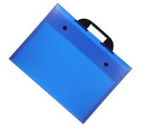 A3 Artwork Portfolio Folder with Handle and Button Closure, Blue Plastic | Weather Resistant Storage for Blueprints and Bead Craftings, Keeps Documents Organised for Schools, Offices and Presentations