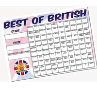 A3 Best of British Themed Fundraising Scratchcard Match and Win Card 100 players