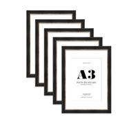 A3 Black and Gold Picture Frame - A3 Frame with A4 Mount for A3/A4 Pictures Classic Style Frame for Home Décor, 5 Pack