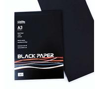 A3 Black Paper 140gsm 50 Sheets Pencil Drawing Pastel Colours Rubella Collage Photo Albums Made in UK