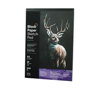 A3 Black Sketch Pad Heavyweight Art Pad Heavyweight Paper Sketch Book Black Pages Sketch Pad for Drawing for Graphite,Coloured Pencils,Charcoal,Oil Pastels,Gel Pens, Chalk,Ink,25 Sheets