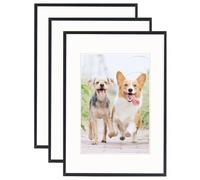 A3 Black Wood Photo Frame with mat,3 Pack-29.7x42cm Picture Plexi-Glass,Certificate Frame for Wall Mount or Table Top Display,Set of 3