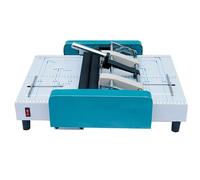 A3 Booklet Folding Binding Machine, 60W Booklet Maker Stapling Machine, Multifunctional Paper Stapling Making Manual Tool, Equipment for Printing Factories and Schools(Green)