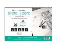 A3 Bristol Board Pad. 20 Sheets of Smooth White 250gsm Board by Vesey Gallery