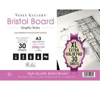 A3 Bristol Board Pad. 30 Sheets for Added Value. Made in UK by Vesey Gallery®