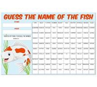 A3 can you guess the name of the Fish, Fundraising Scratchcard Match and Win card