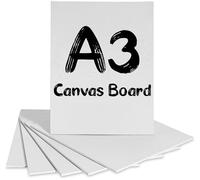 A3 Canvas Board Panel - Blank Artist Painting Board - Cotton Duck Canvas Triple Gesso Primed on 3mm Pulp Board - Flat Panel for Acrylic Painting & Oil Painting - Single A3 Canvas Panel