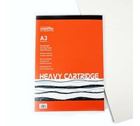 A3 Cartridge White Drawing Paper Pad - 25 Sheets - 220 GSM Heavy Weight - Ideal for Painting, Sketching and Technical Drawing. Made in UK