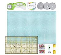 A3 Cutting mat Fabric Cutter Tool Kit Including 17inches self-Healing Cutting mat,45mm Rotary Cutter with 3 Replacement Blades,Acrylic Quilting Ruler,Patchwork Ruler,20 Clips,100 pins
