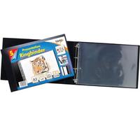 A3 Deluxe Landscape 4-D Ring Binder Folder File Art Black Presentation Portfolio + 5 Sleeves