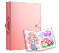 A3 Diamond Painting Storage Presentation Book Art Portfolios 60 Pages Pocket Protectors Portfolio Clear Folder Diamond Painting Art Protection Display Book,42x30cm Painting Display Book (Pink)