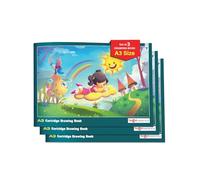 Kid's A3 Drawing Pad (Pack of 3) | A3 Sketch Book | Cartridge Drawing Paper for Children | 102 White Blank Plain Pages | 42 x 29.7 cm | Essential for Scribbling, Sketching, Colouring, Painting