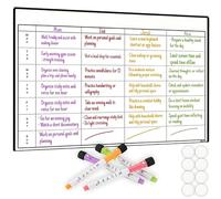 A3 Family Fridge Calendar Whiteboard by HILYFE - Includes 4 Assorted Markers - 4 Person Weekly Planner Board and Chore - Weekly