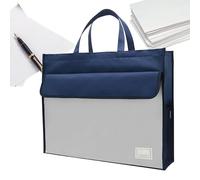 A3 File Storage Tote - 48.5x12x38cm Zipper Document Folder Bag, Waterproof Office Organizers | Convenient File Pouch with Handle for Business Maps News Work School Professional Travel Document Carry