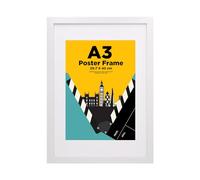 A3 Frame,100% Solid Wood with A4 Mat,A3 Picture Frame,A3 Photo Frames with Acrylic Glass,A3 Poster Frames for Wall Mounting,29.7x42cm Certificate Frame for Portrait,White