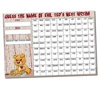A3 Guess The Name of Teddy's Next Victim Fundraising Scratchcard Match and Win card