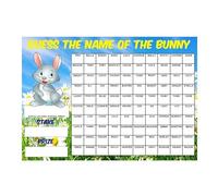 A3 guess the name of the Bunny Fundraising Scratchcard Match and Win card